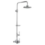 Burlington Stour Exposed Thermostatic Single Function Shower Valve with Vertical Riser and Fixed Head