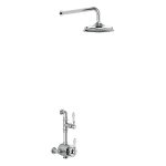 Burlington Stour Exposed Thermostatic Single Function Shower Valve with Fixed Head and Wall Arm
