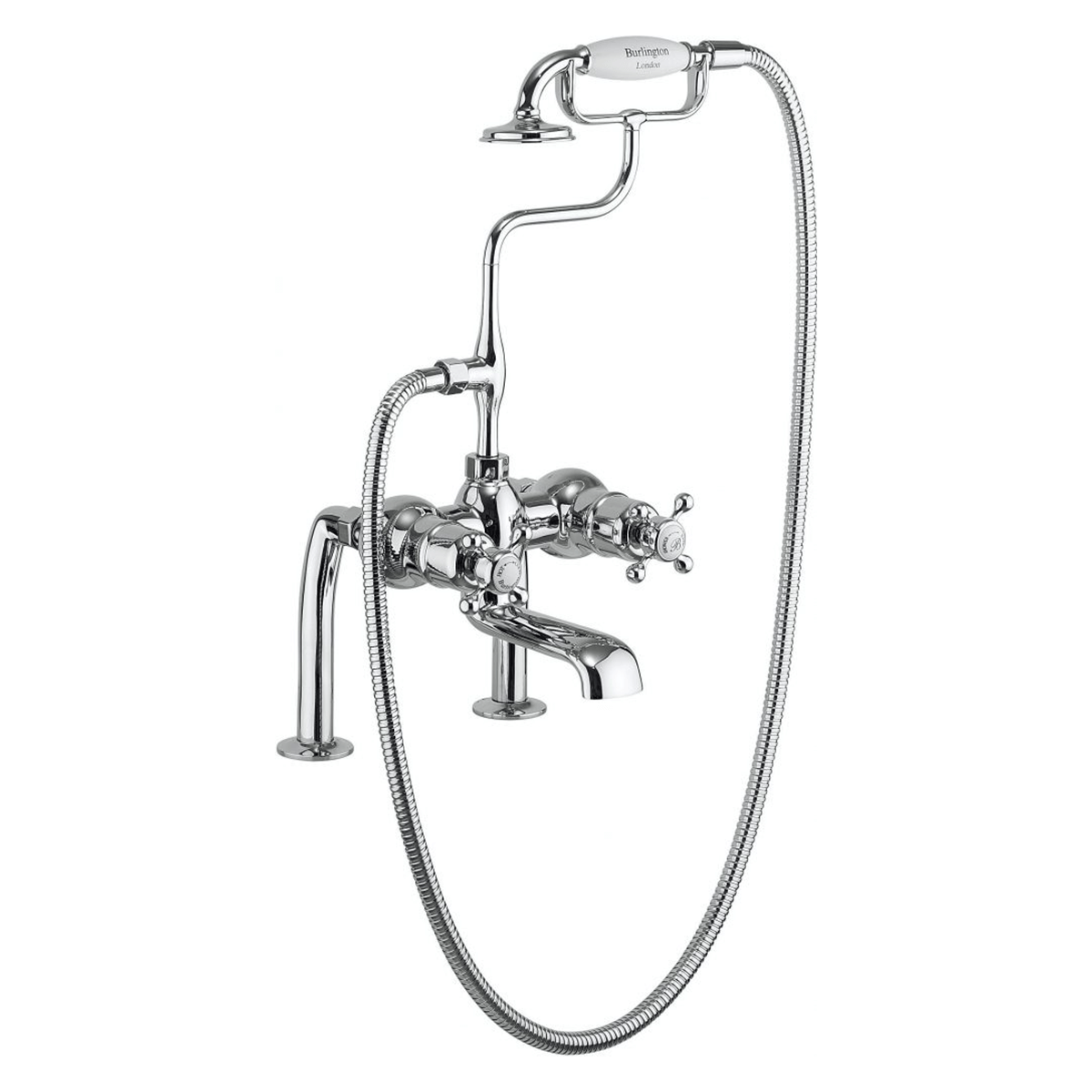 Burlington Tay Thermostatic Two Outlet Bath Shower Mixer with Shower Handset